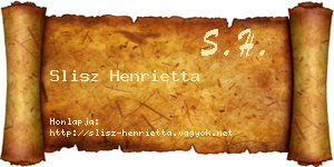 Slisz Henrietta névjegykártya