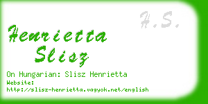 henrietta slisz business card